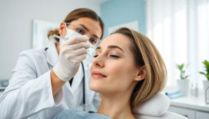 Clinician administering Botox Nyack treatment in a serene medical spa.