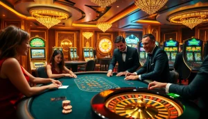Experience excitement at a luxurious online casino with professionals engaging at https://rr88.wales/ poker tables and slot machines.
