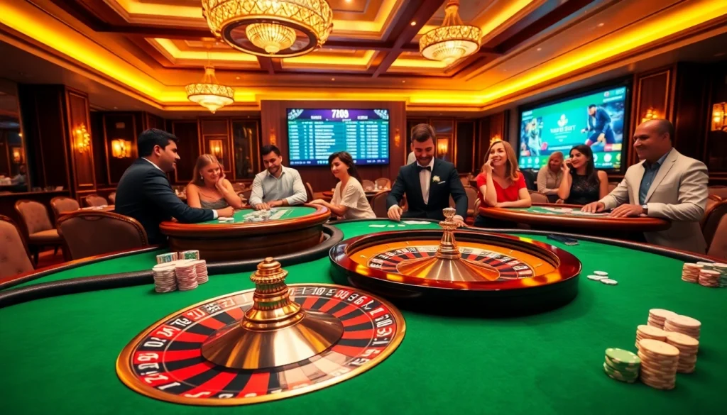 Experience thrilling gaming at 789bet with poker tables and excited players.