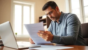 Public Adjuster Near Me assisting in an insurance claim review with focused attention and professionalism.