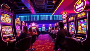 Kode4d slot players immersed in an exciting gaming lounge atmosphere.