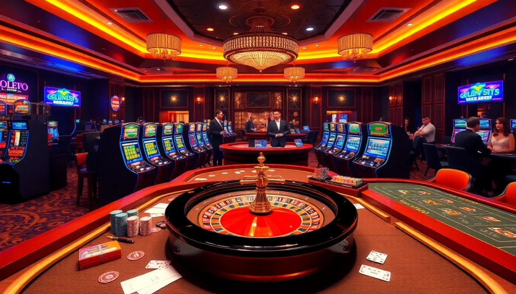 Engaged players enjoying vibrant casino games featuring sc88 elements in an upscale setting.