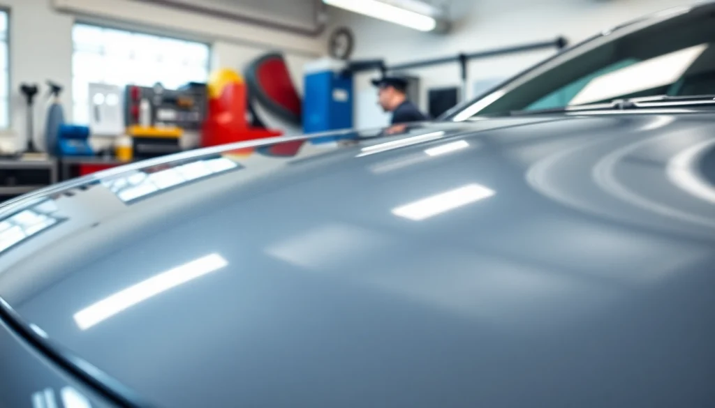 Ceramic coating Chattanooga enhancing a car's shine during professional application service.