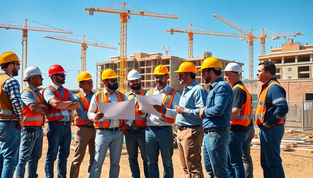 Contractors collaborating at a Southern California construction site to enhance development efficiency.