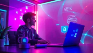 Engaging AI sex chat interaction showcasing a modern user experience with a friendly chatbot avatar.