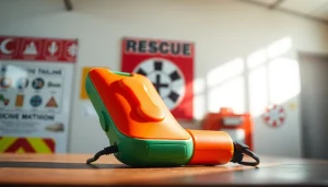 Showcase of a choking rescue device, emphasizing its features and safety in emergency situations.