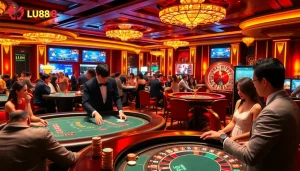 Experience the thrill of betting at Nhà cái Lu88 with vibrant casino visuals.