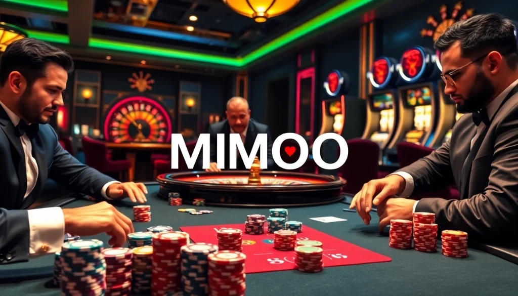 Casinos leverage excitement with MMOO strategy on poker tables full of chips and action.