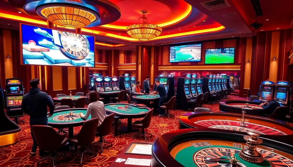 Experience the excitement of Nhà cái 11BET with players engaging in thrilling casino games and sports betting.