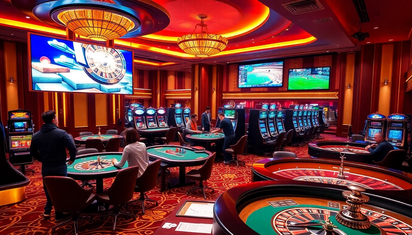 Experience the excitement of Nhà cái 11BET with players engaging in thrilling casino games and sports betting.