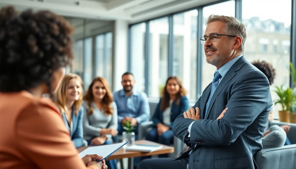 Engaged participants in a business coaching service workshop led by a professional coach.