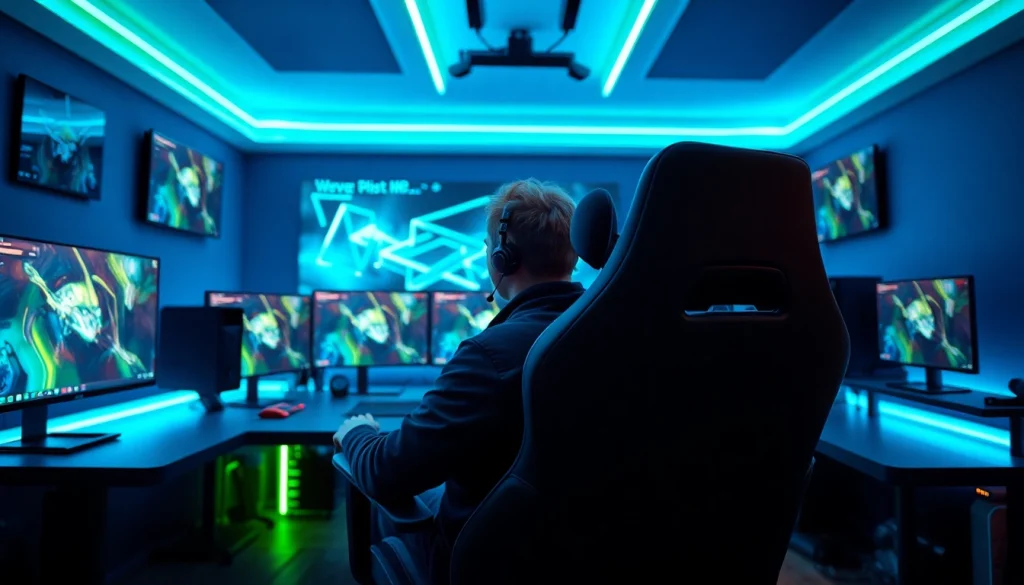 Graj w emocjonujące gry na PC w nowoczesnym otoczeniu z technologią gamingową.