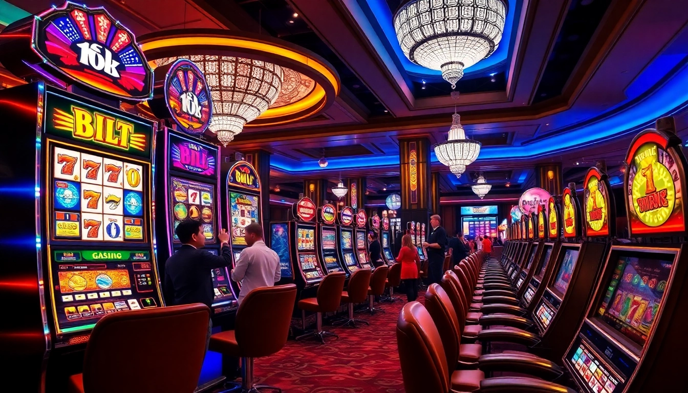 Menangkan slot aplikasi dengan mesin slot penuh warna dan suasana kasino yang meriah.