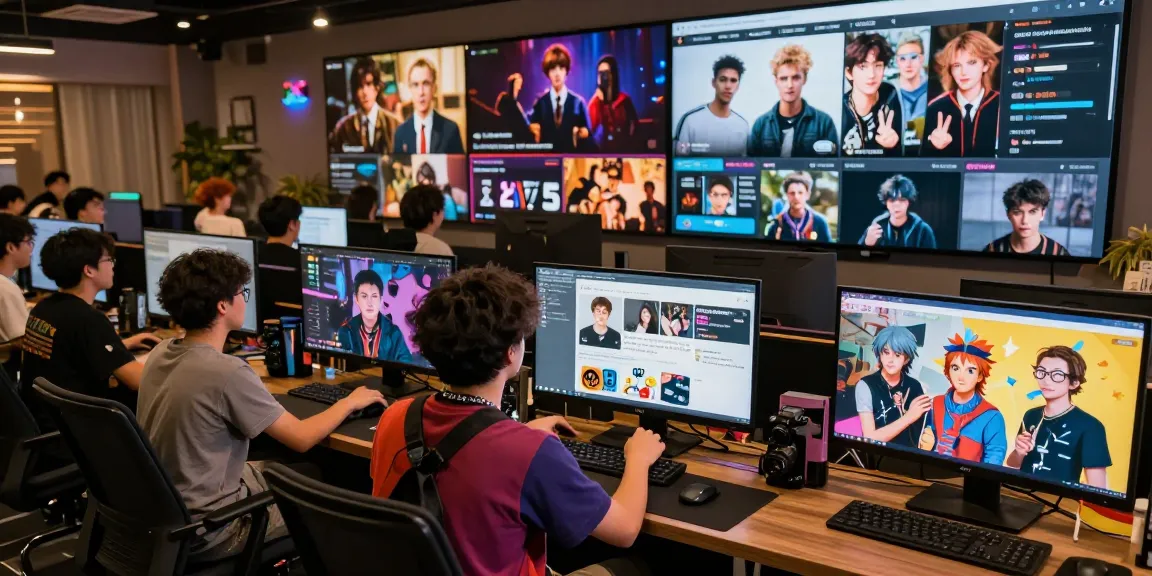 Engaging digital scene of players in the status game creating custom avatars and interacting with diverse AI characters.